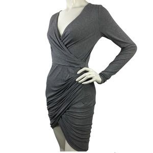 Rebecca Minkoff Faux Wrap Mini Dress Grey Size M